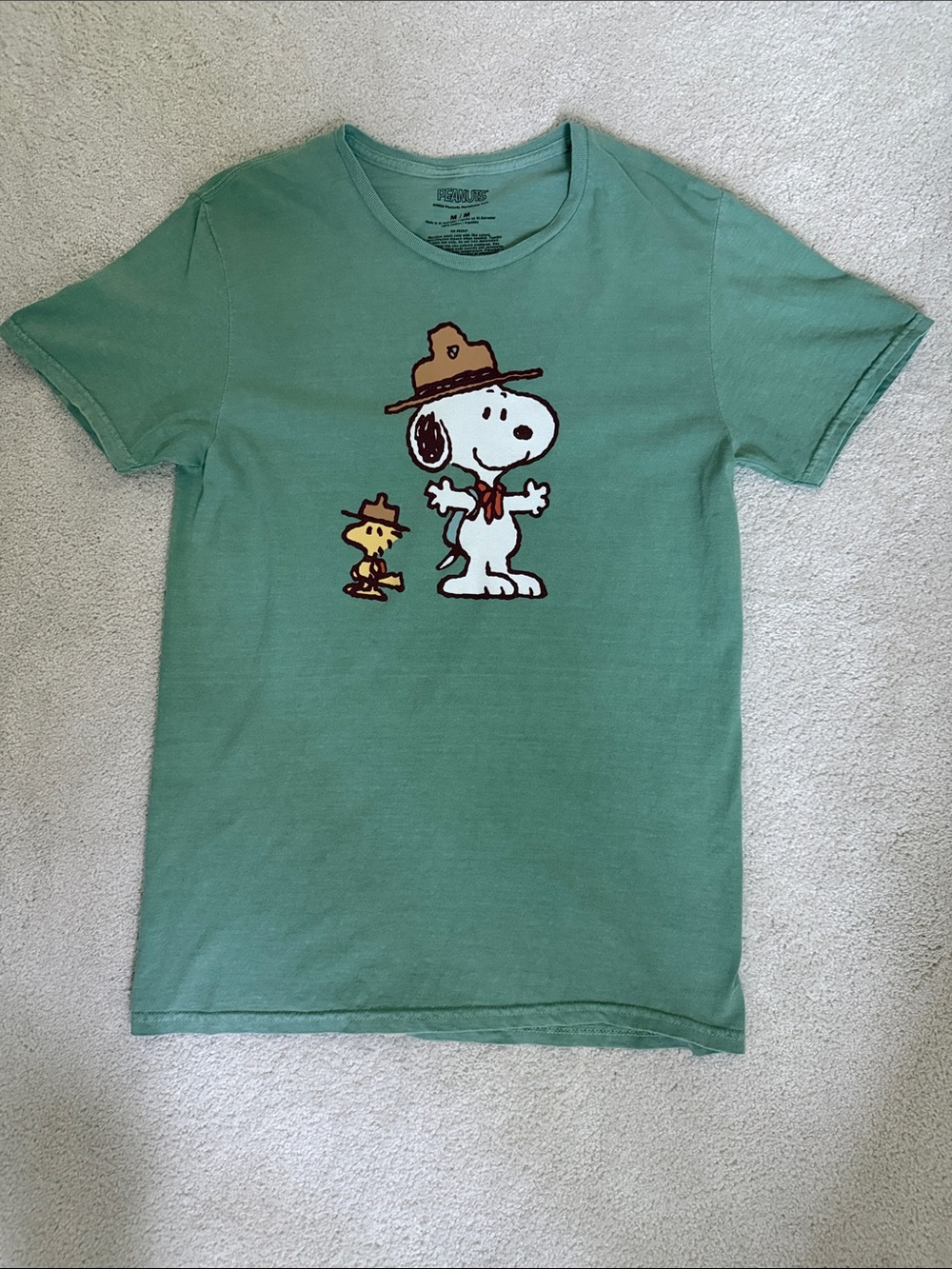 Peanuts Green Scout Snoopy & Woodstock Short Sleeve Tee